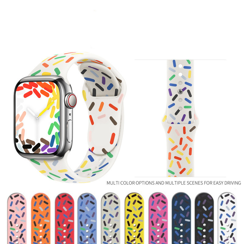 Applicable Silicone Strap Smart Watch Rainbow