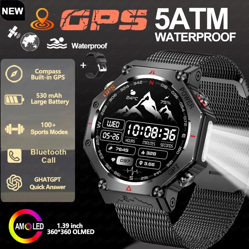 Multifunctional Outdoor Flashlight Smart Waterproof Watch - Image 3