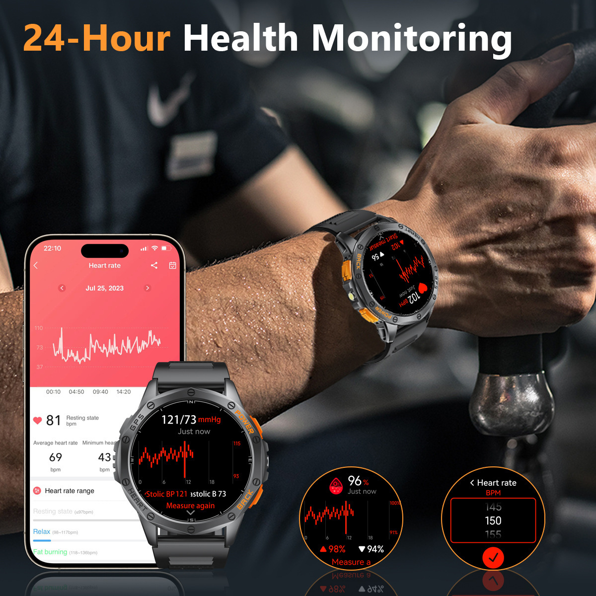 Outdoor MD53 Smart Watch GPS Waterproof Sports Watch Compass - Image 8
