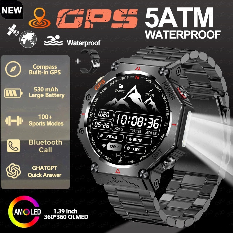Multifunctional Outdoor Flashlight Smart Waterproof Watch - Image 2